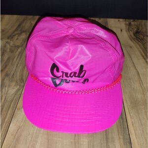 Vintage Crab Bowl Designer Award Flat Bill SnapBack Pink Trucker Hat